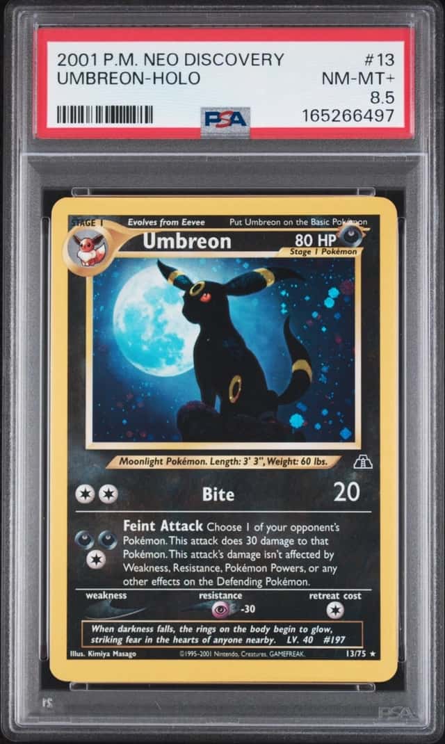 2001 POKEMON NEO DISCOVERY #13 UMBREON-HOLO PSA 8.5