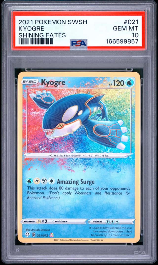 2021 Pokemon TCG Kyogre 021/072 Shining Fates Amazing Rare Holo PSA 10