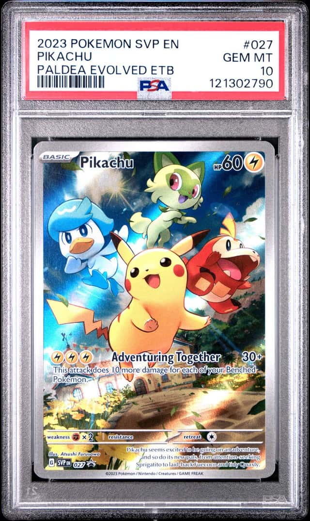 Pokemon TCG Pikachu PROMO 027: Paldea Evolved ETB English PSA 10