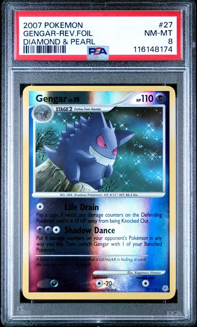 2007 POKEMON D&P #27 GENGAR-REV. FOIL PSA 8 