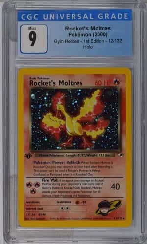 Pokemon Rocket's Moltres Gym Heroes 1st Edition 12/132 Holo CGC 9 Mint