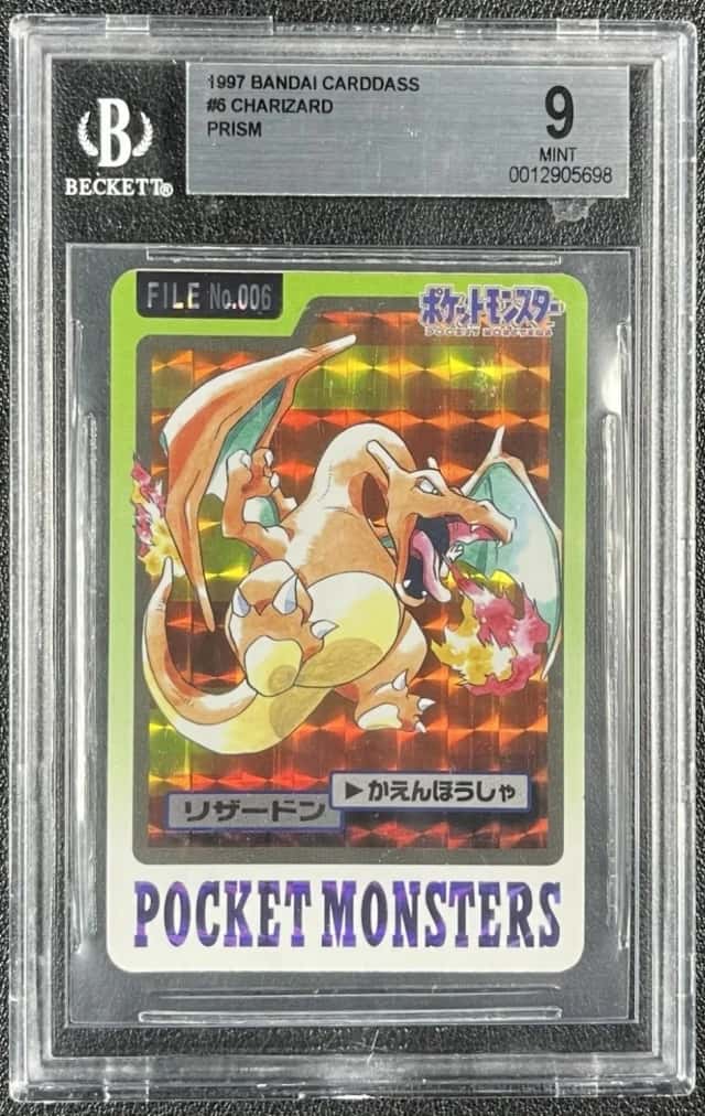 CHARIZARD PRISM BGS 9 1997 POKEMON POCKET MONSTERS #6 BANDAI CARDDASS 5698