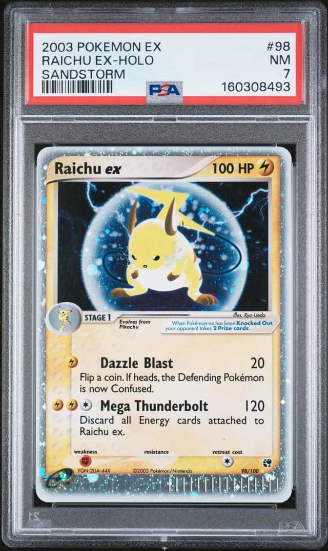RAICHU EX 2003 POKEMON SANDSTORM 98/100 ULTRA RARE HOLO PSA 7 Q3626