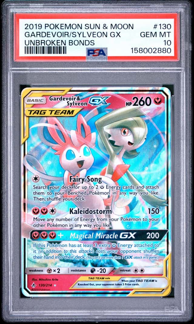 2019 Pokemon Sun & Moon Gardevoir Sylveon Tag Team #130/214 PSA 10 GEM MINT