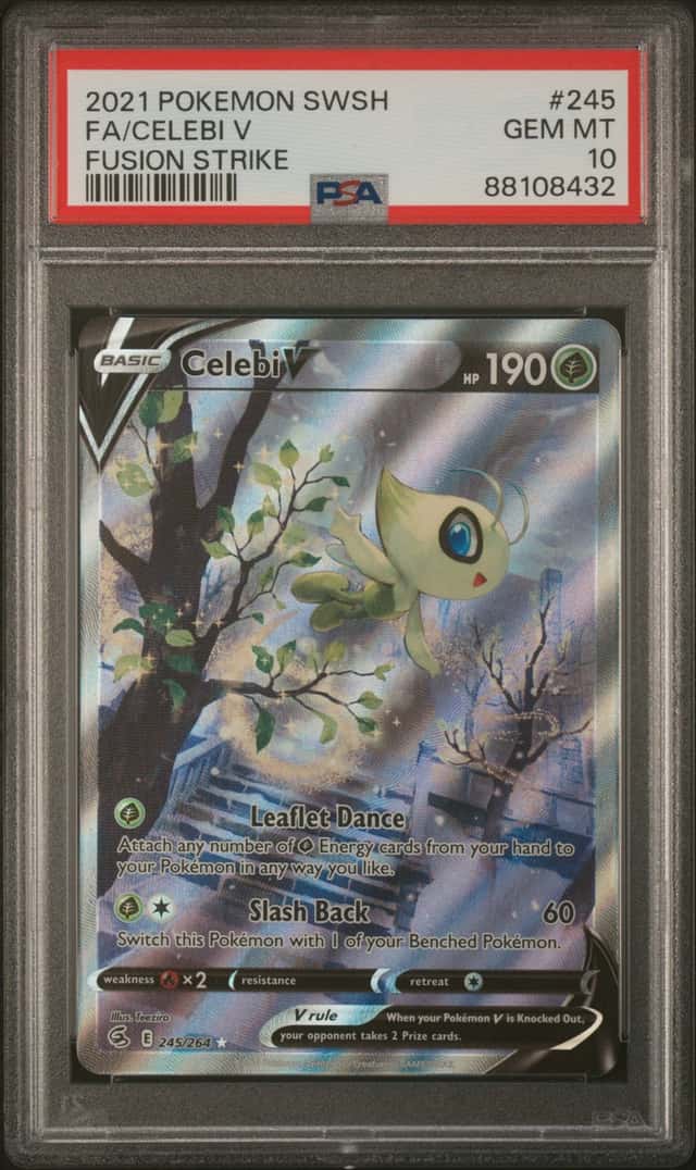 2021 Pokemon SWSH Fusion Strike Celebi V Full Art #245/264 PSA 10 GEM MINT