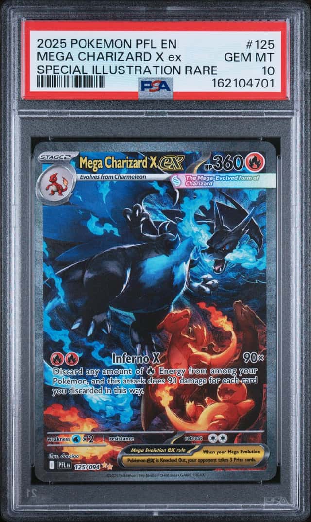 2025 Pokemon PFL Mega Charizard X ex Special Illustration Rare #125/094 PSA 10