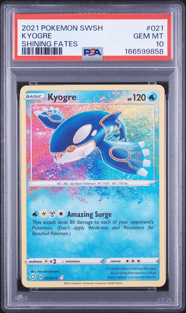KYOGRE AMAZING RARE 2021 Pokemon Sword & Shield Shining Fates 021/072 PSA 10