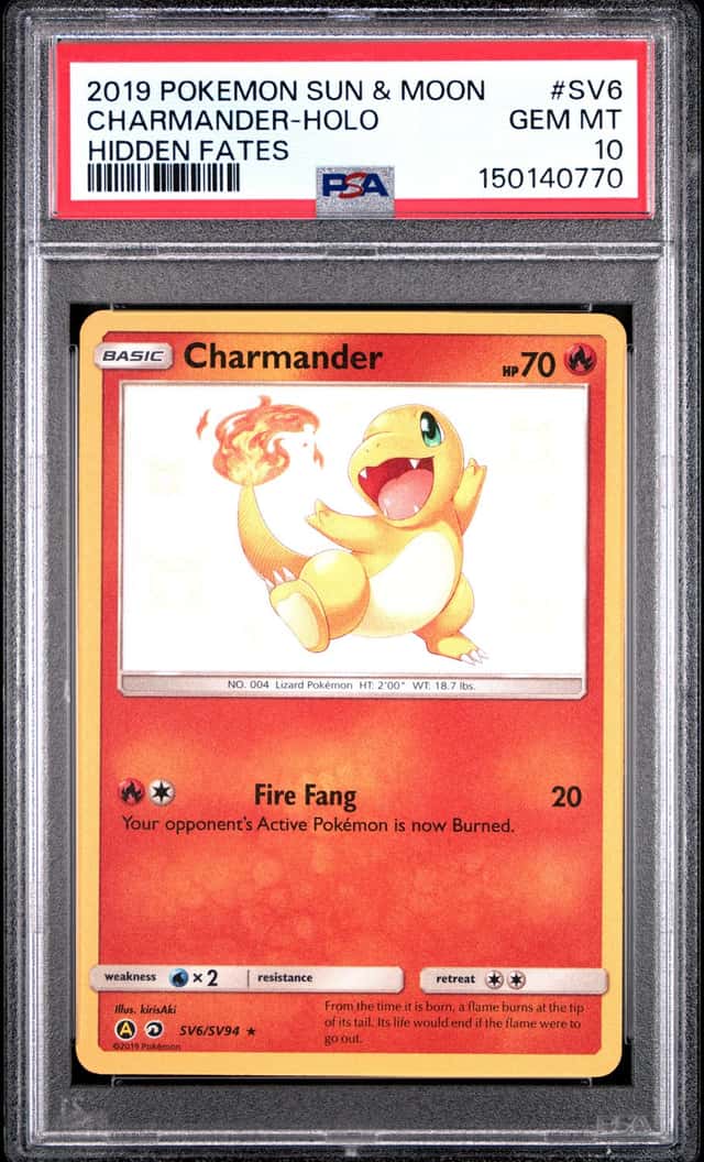Charmander Holo SV6/SV94 Hidden Fates Pokemon PSA 10 *770