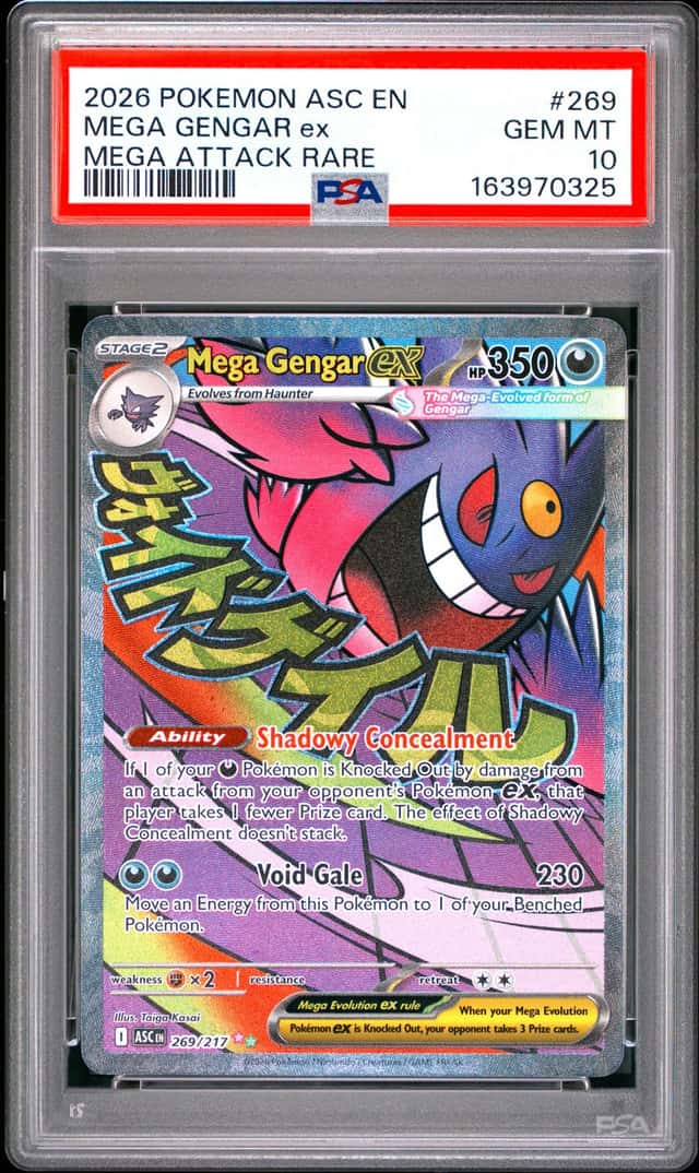 2026 POKEMON ASC EN-ASCENDED HEROES MEGA ATTACK RARE #269 MEGA GENGAR EX PSA 10