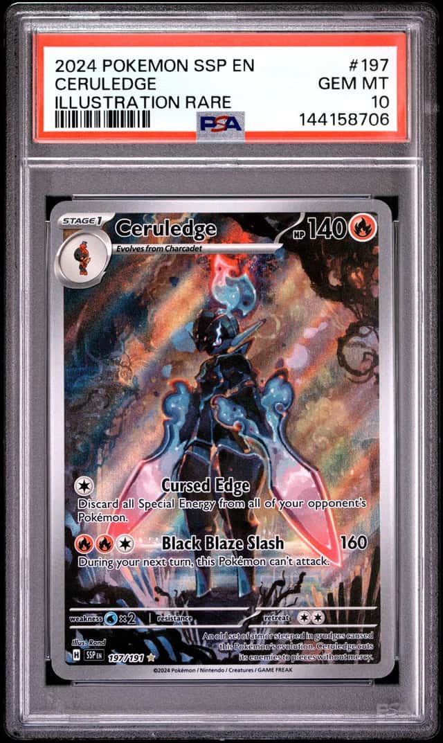 Pokemon 2024 Ceruledge 197/191 Illustration Rare Surging Sparks GEM MINT PSA 10