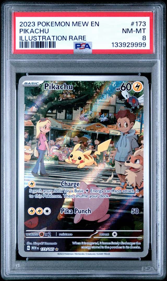 2023 POKEMON MEW EN-151 ILLUSTRATION RARE #173 PIKACHU PSA 8