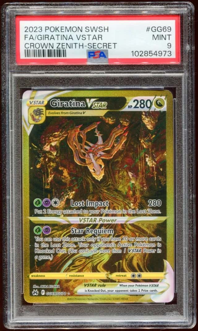 2023 POKEMON SWSH CROWN ZENITH GIRATINA VSTAR #GG69 SECRET RARE HOLO FOIL PSA 9