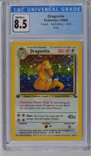1999 Pokemon Fossil 1st Edition #4/62 Dragonite Holo CGC 8.5 NM-MT+