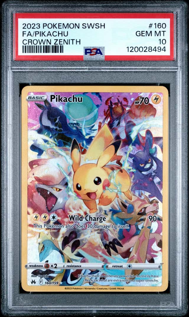 2023 Pokemon Sword & Shield Crown Zenith 160 Pikachu PSA 10 120028494