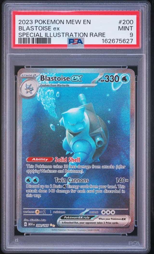 2023 POKEMON MEW EN-151 SPECIAL ILLUSTRATION RARE #200 BLASTOISE EX PSA 9