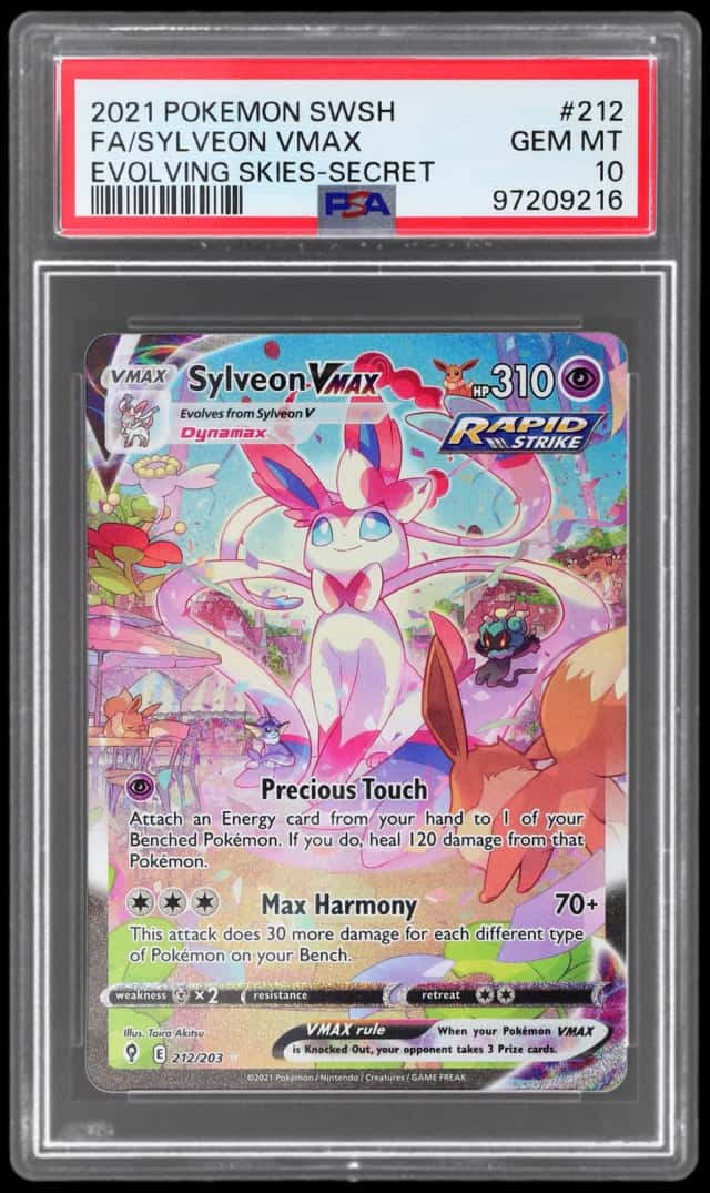 2021 Pokemon Sword and Shield Evolving Skies Secret Rare Sylveon Vmax #212