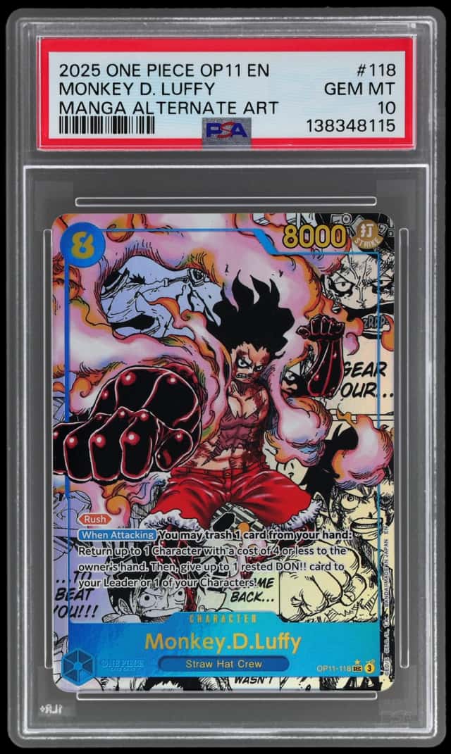 2025 One Piece A Fist of Divine Speed Manga Alternate Art Monkey D. Luffy #OP11-118