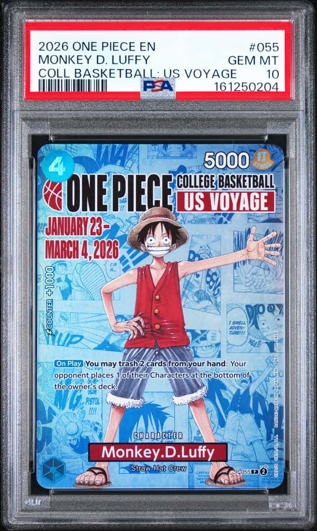 2026 One Piece EN College Basketball US Voyage #055 Monkey D Luffy PSA 10