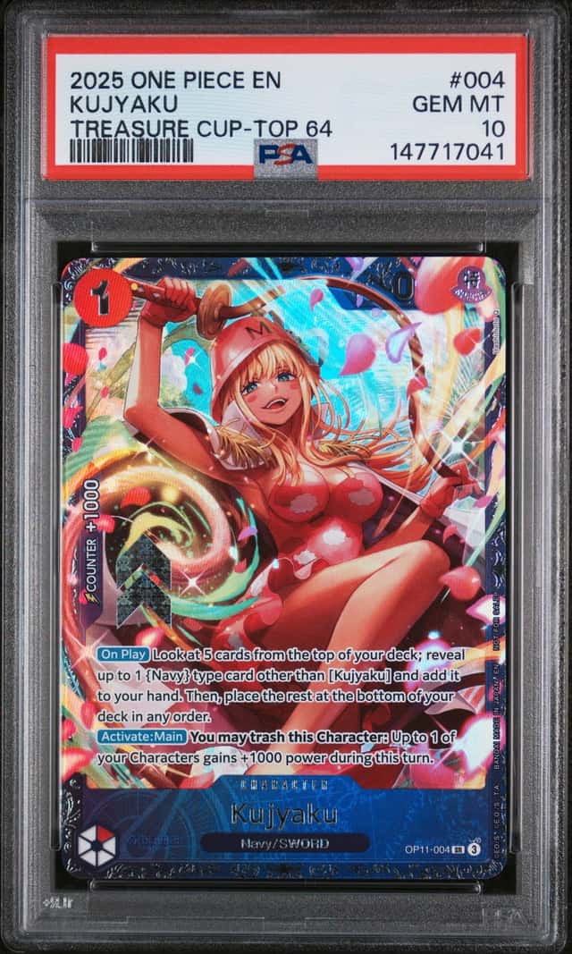 2025 ONE PIECE PROMOS TREASURE CUP-TOP 64 #004 KUJYAKU PSA 10