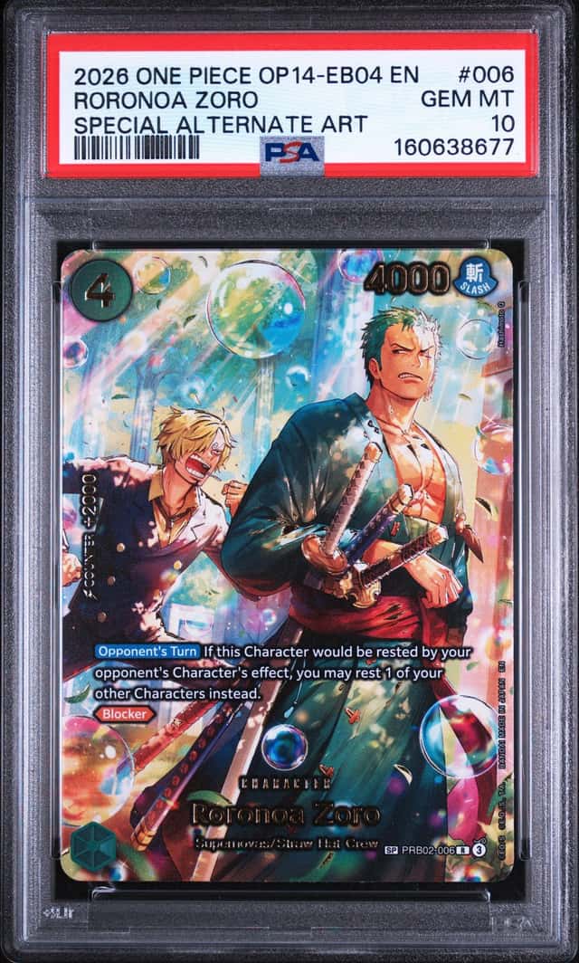 2026 ONE PIECE OP14-EB04-THE AZURE SEA'S SEVEN #006 RORONOA ZORO PSA 10 GEM MINT