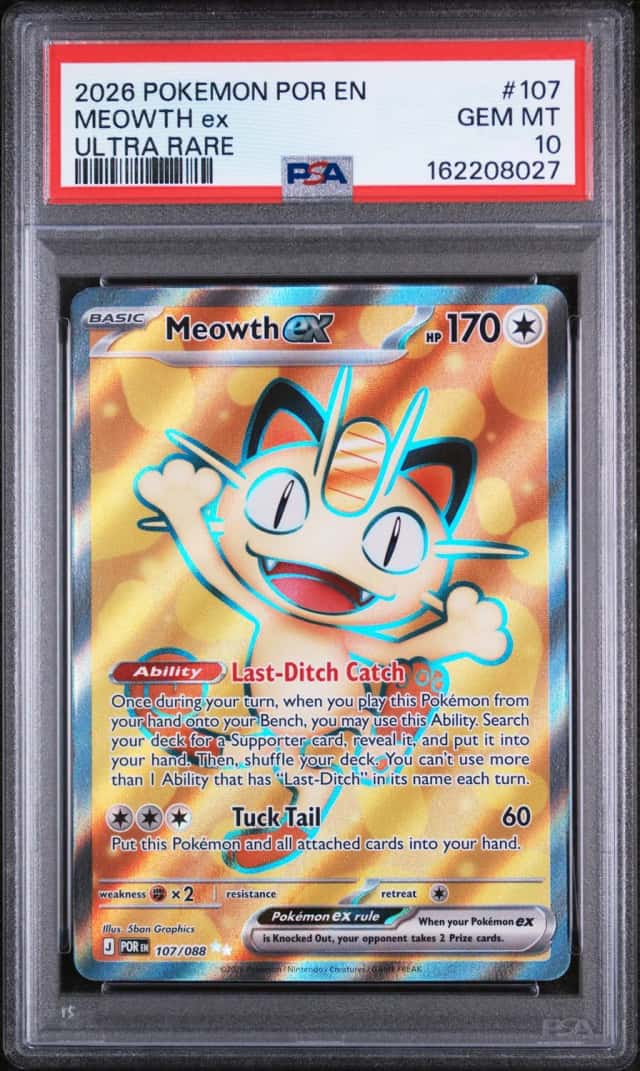 Meowth EX Ultra Rare 2026 Pokémon PSA 10 Perfect Order