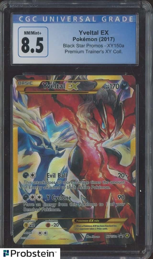 2017 Pokemon XY Black Star Promo Prem. Trnr. Xy #XY150a FA Yveltal Ex CGC 8.5