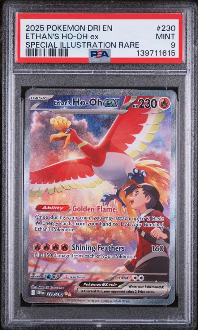 2025 Pokemon SV10: Destined Rivals Ethan's Ho-Oh ex PSA 9 #230/182 Special