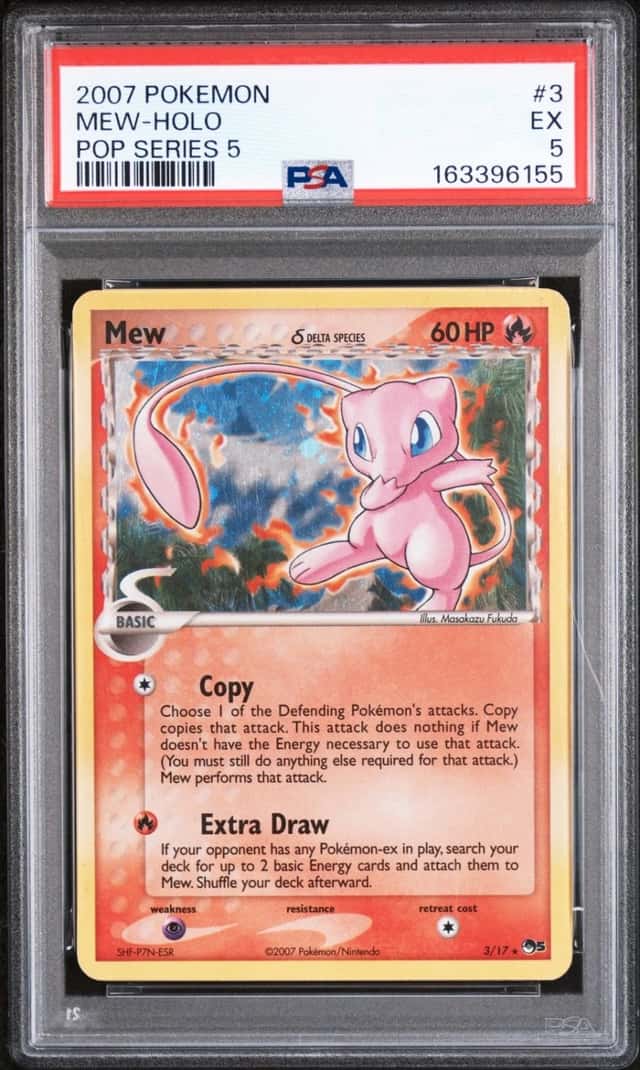 2007 POKEMON POP SERIES 5 #3 MEW-HOLO PSA 5