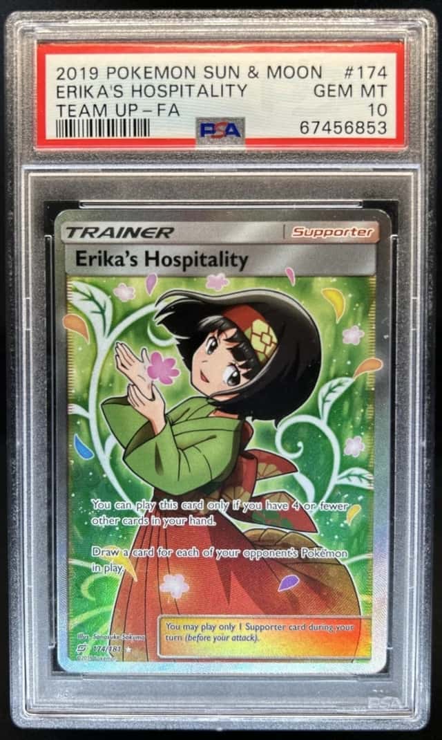 2019 Pokemon Sun & Moon Team Up Erika's Hospitality #174/181 PSA 10 GEM MINT 53