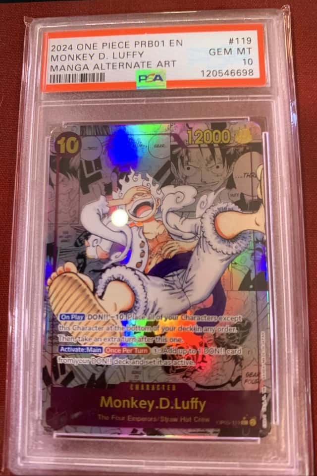 2024One Piece New Era Monkey.D.Luffy Secret Rare Manga Alt Art #OP05-119 PSA 10