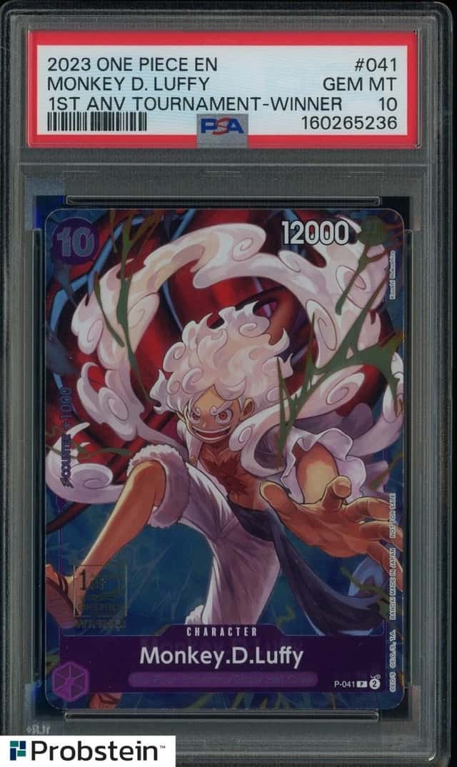 2023 One Piece EN 1st Anniversary Tournament Winner #041 Monkey D Luffy PSA 10