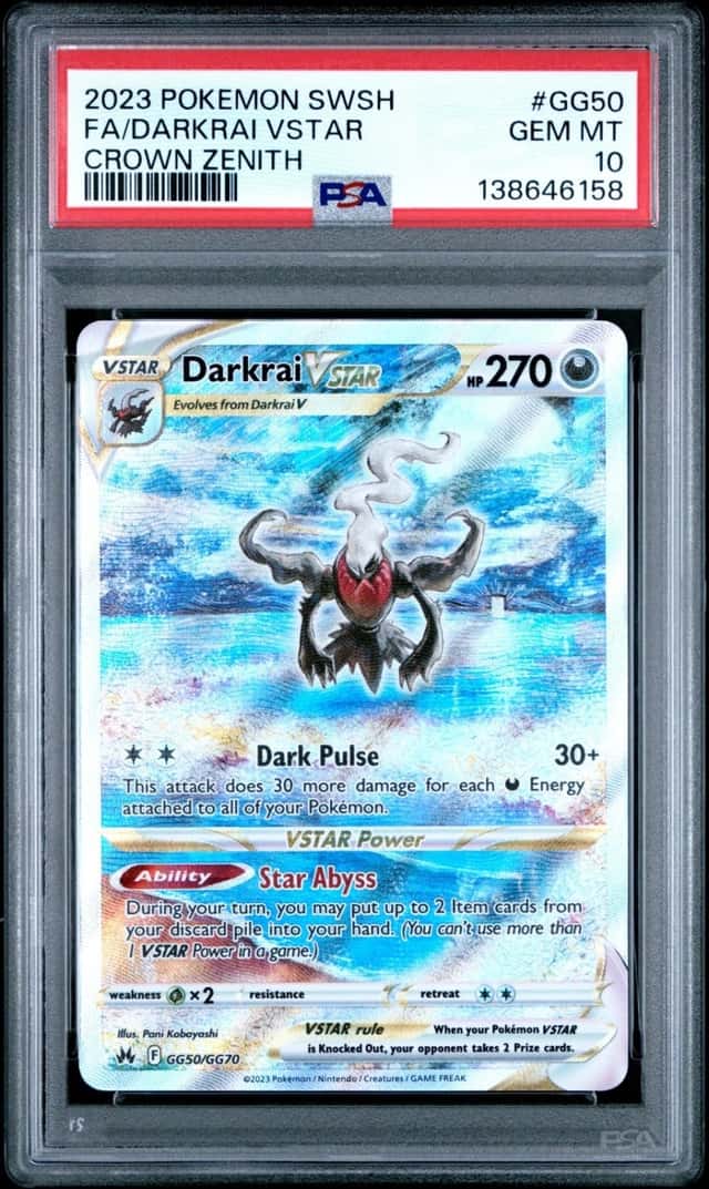 Darkrai Vstar GG50/GG70 Sword Shield Crown Zenith Pokemon PSA 10 *158