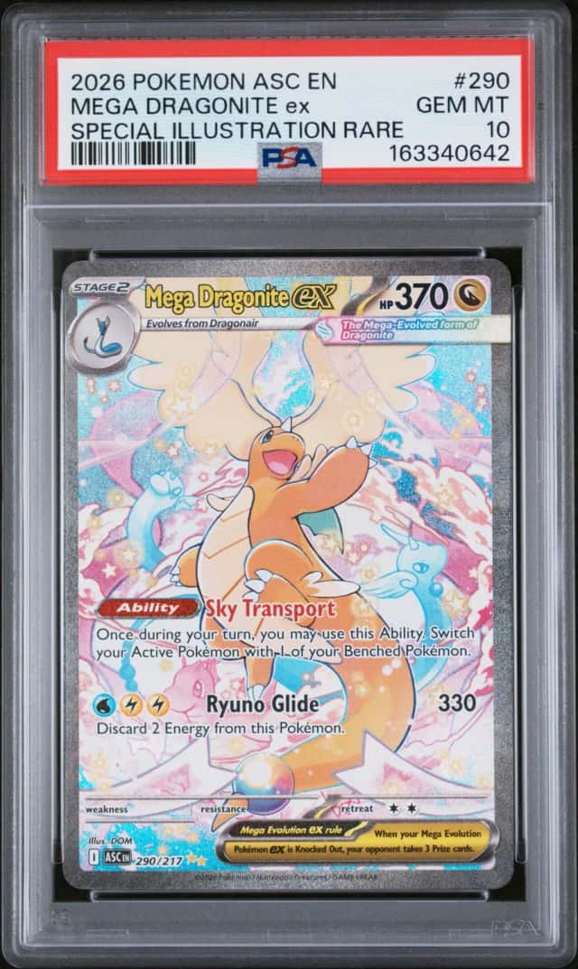 Pokemon Ascended Heroes Mega Dragonite EX Special Illustration Rare #290 PSA 10
