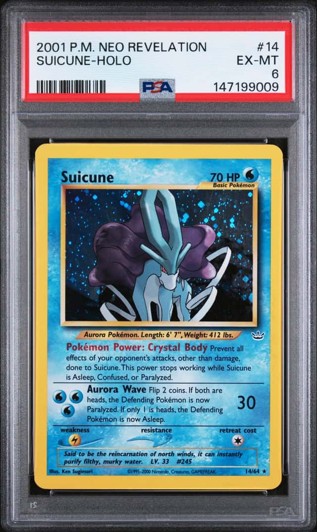 2001 POKEMON NEO REVELATION #14/64 SUICUNE HOLO PSA 6