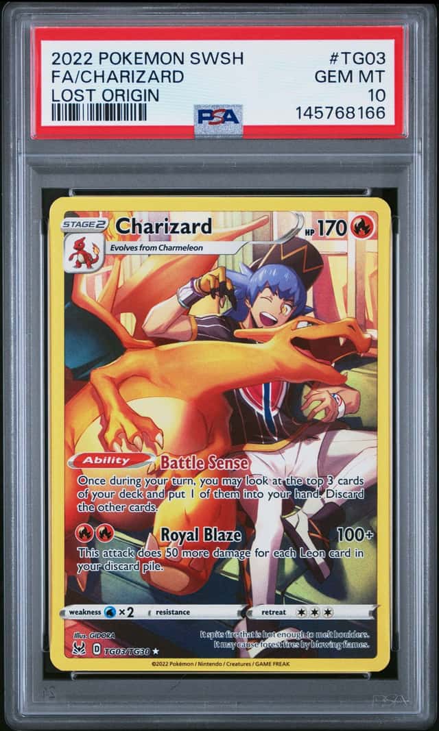 2022 POKEMON SWORD & SHIELD LOST ORIGIN #TG03 FULL ART/CHARIZARD PSA 10