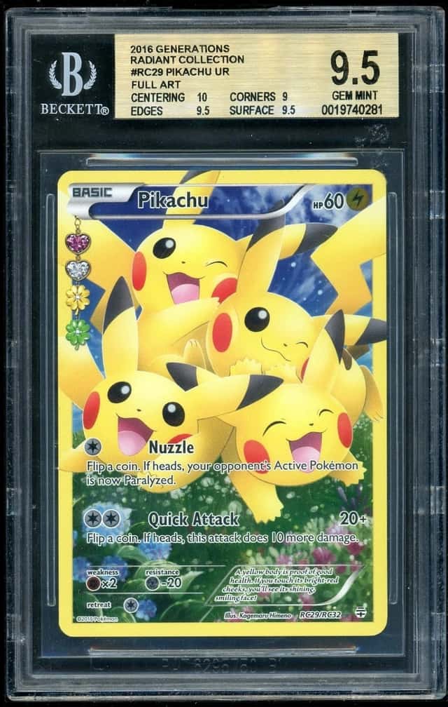 Pokemon Pikachu 2016 Generations Radiant Collection FULL ART UR BGS 9.5