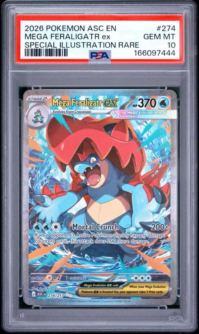 2026 POKEMON ASC EN-ASCENDED HEROES #274 MEGA FERALIGATR EX PSA 10