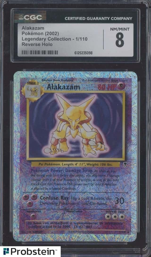 2002 Pokemon Legendary Collection #1 Alakazam Reverse Holo Foil CGC 8