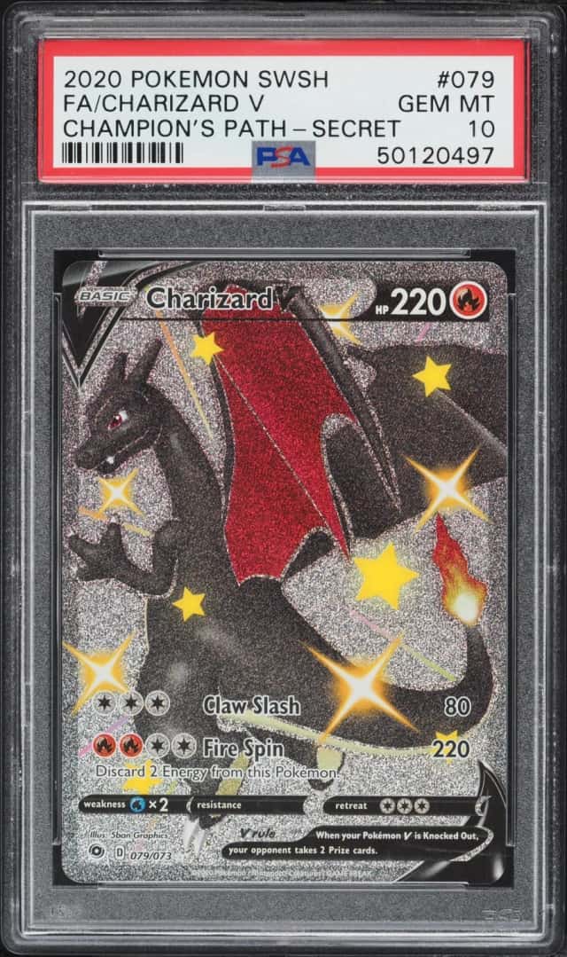 2020 Pokemon Sword & Shield Champion's Path Full Art Shiny Charizard V #79 PSA 10 GEM MINT
