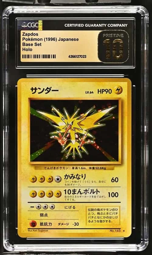 Pokémon Zapdos 145 Japanese Base Set CGC Trading Card...