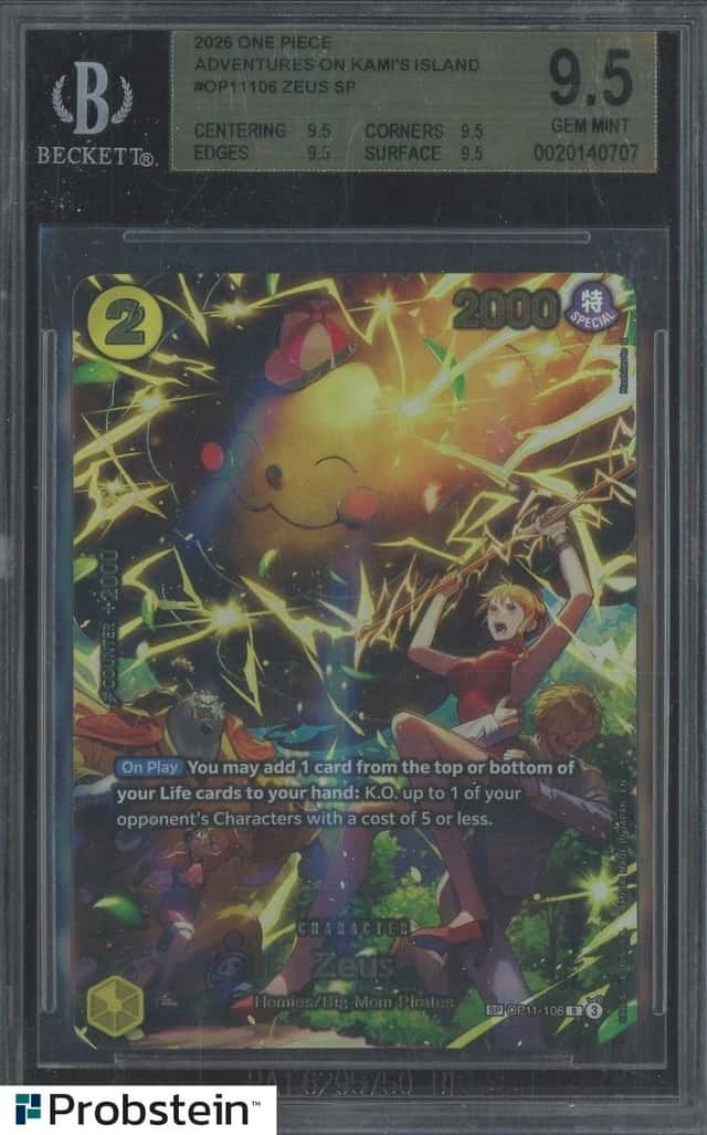 2026 One Piece Adventures on Kami's Island OP11106 Zeus SP BGS 9.5 GEM MINT