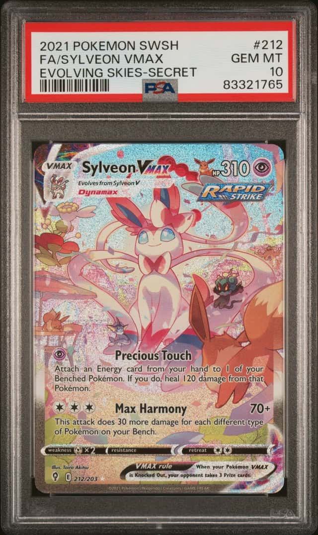 PSA 10 Sylveon VMAX Alt Art 212/203 - Evolving Skies Pokémon 2021