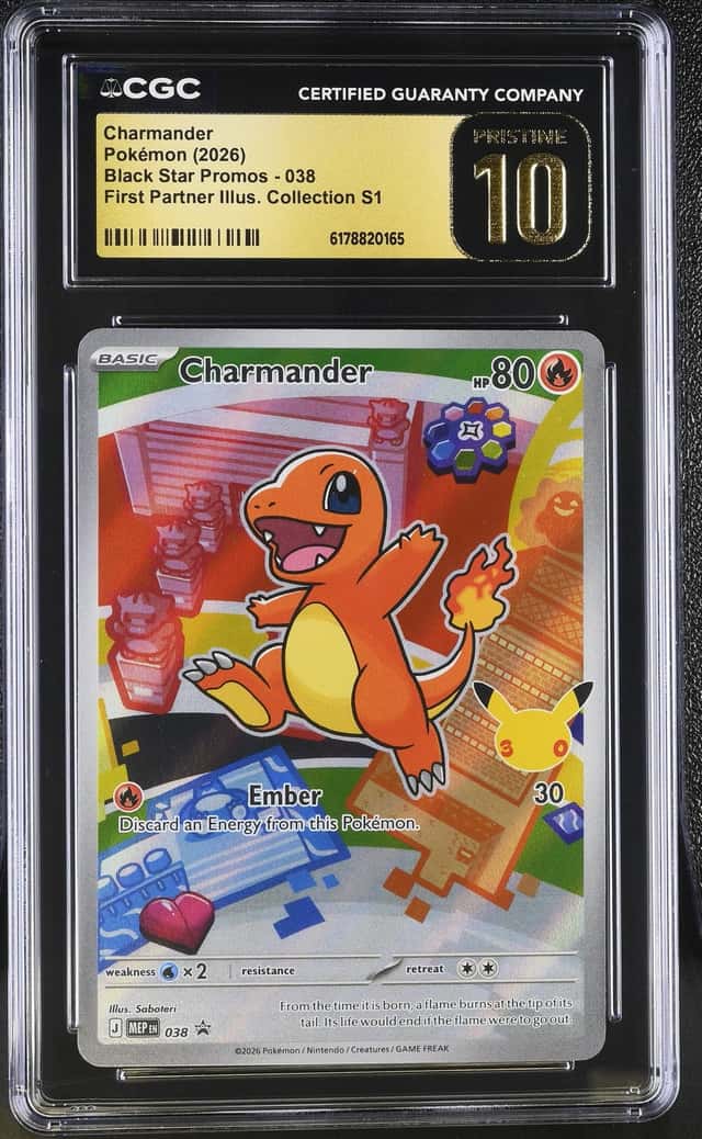 CHARMANDER 2026 POKEMON BLACK STAR PROMO #038 HOLO ENGLISH CGC PRISTINE 10