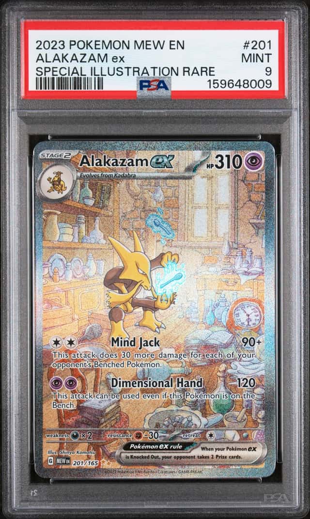 Pokemon 2023 Alakazam ex 201/165 Full Art Special Illustration 151 PSA 9 English