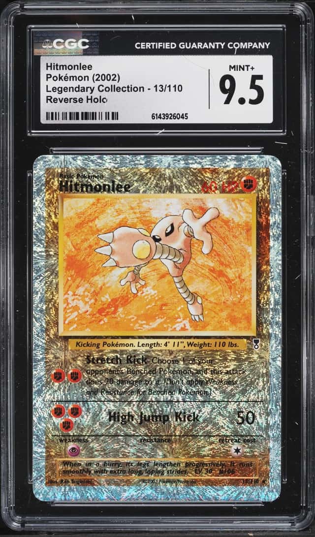 2002 Pokemon Legendary Collection Reverse Holo Hitmonlee #13 CGC 9.5 MINT+