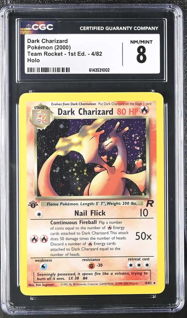 2000 Pokemon Team Rocket 1st Edition Holo Dark Charizard #4 CGC 8 NM-MT