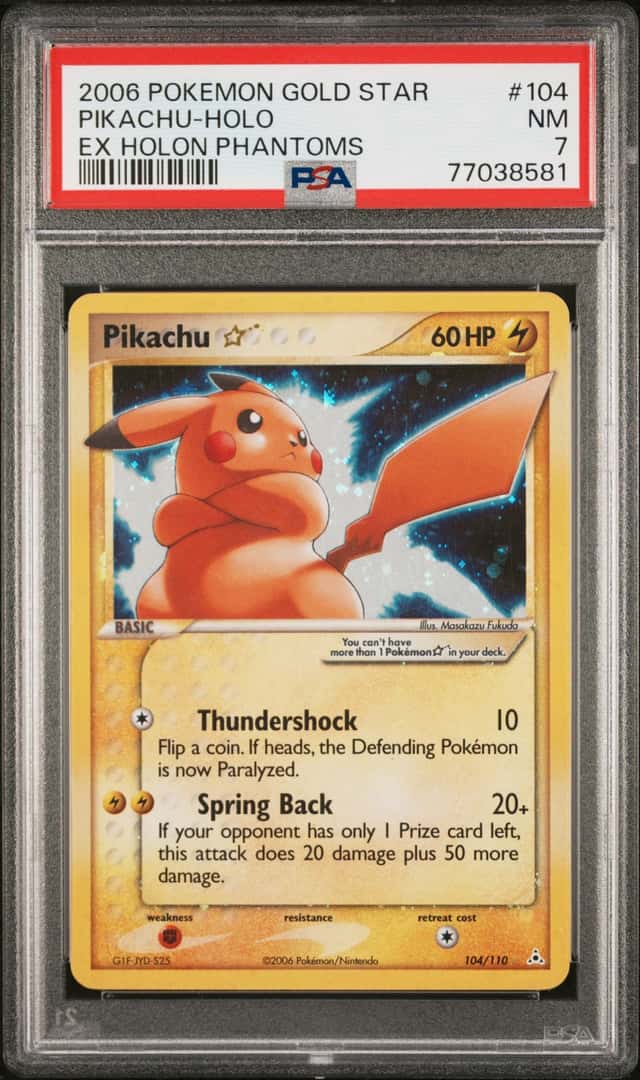 2006 Pokemon Ex Holon Phantoms Holo Pikachu Gold Star #104