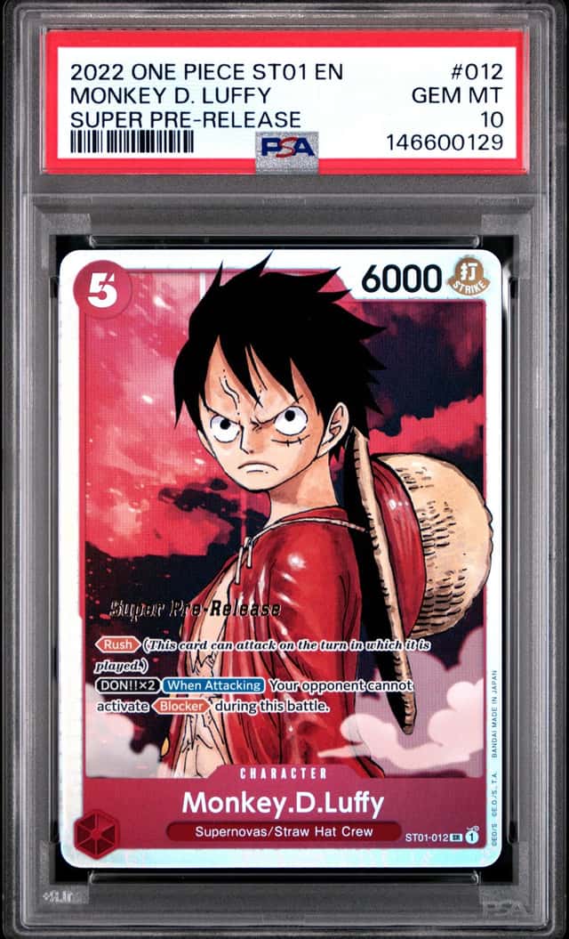 2022 ONE PIECE STARTER DECK ST01-STRAW HAT CREW #012 MONKEY D. LUFFY PSA 10