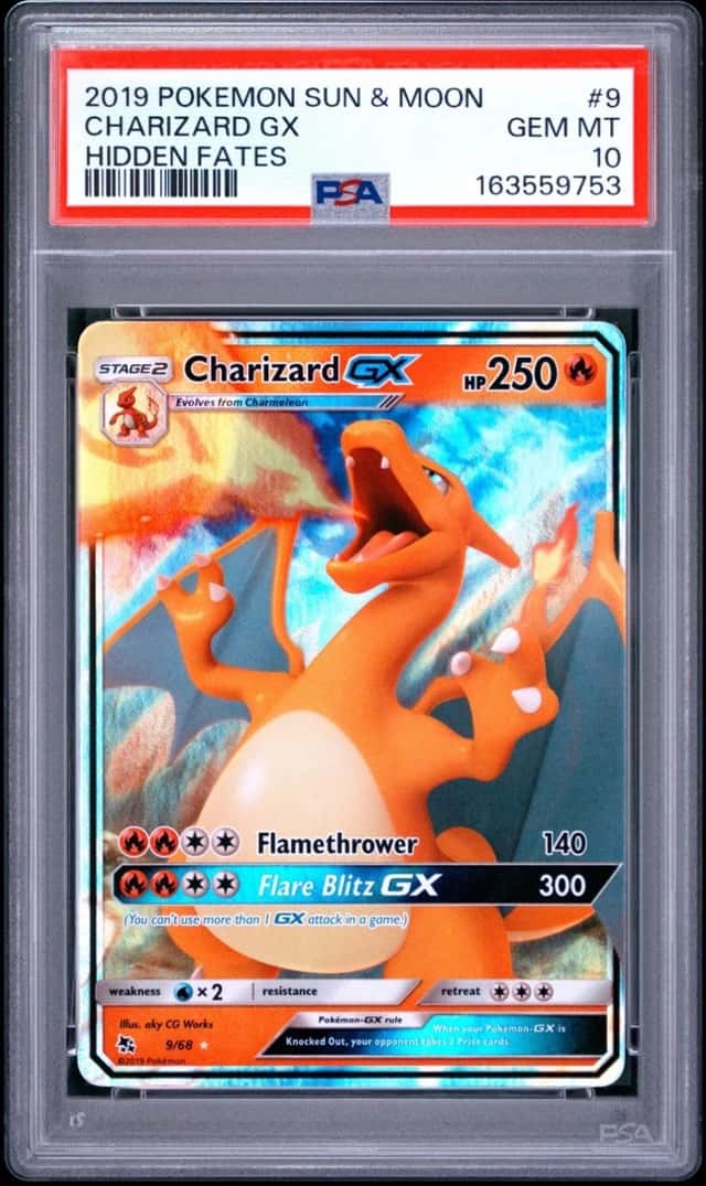 2019 CHARIZARD GX FULL ART HOLO FOIL PSA 10 9/68 POKEMON HIDDEN FATES