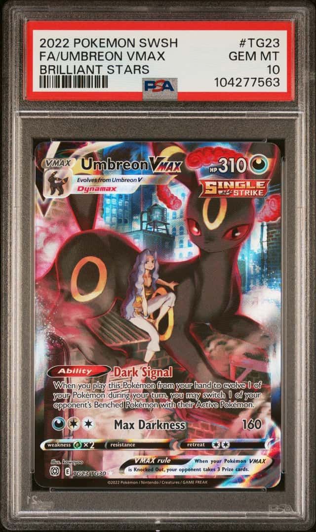 2022 POKEMON SWSH BRILLIANT STARS TRAINER GALLERY #TG23/TG30 UMBREON VMAX PSA 10